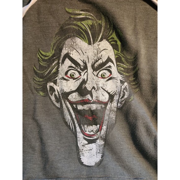 *Sold* Distressed Classic Batman The Joker hoodie 6Flags size small Adult Unisex - Picture 2 of 9